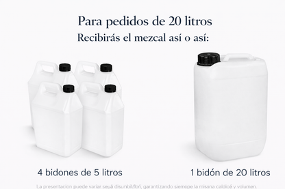 Mezcal Espadin Capón 20 Litros – Alta Calidad para Eventos y Negocio